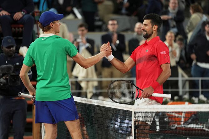 Novak Đoković i Janik Siner Novak Đoković i Janik Siner