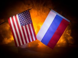 Amerika, SAD, USA , Rusija zastava, zastave