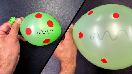 širenje univerzuma, balon širenje univerzuma, balon