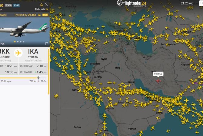 Putnički avion iznad Irana Putnički avion iznad Irana