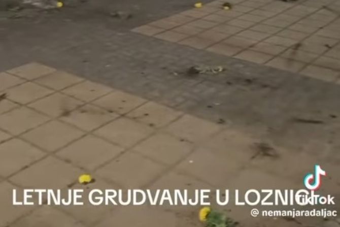 Snimak vandalizma iz Loznice Snimak vandalizma iz Loznice
