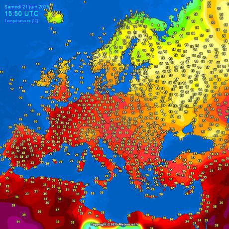 Današnje temperature vazduha u Evropi Današnje temperature vazduha u Evropi