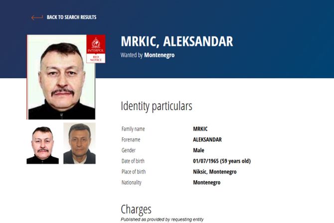 Aleksandar Mrkić, interpol Aleksandar Mrkić, interpol