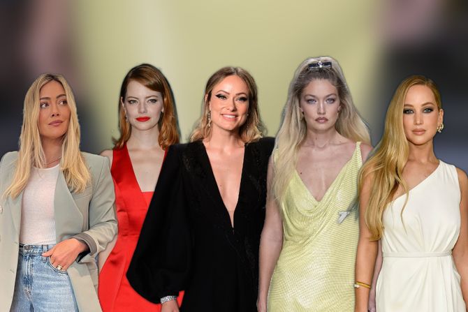 Gigi Hadid, Emma Stone, Hilary Duff, Jennifer Lawrence i Olivia Wilde Gigi Hadid, Emma Stone, Hilary Duff, Jennifer Lawrence i Olivia Wilde