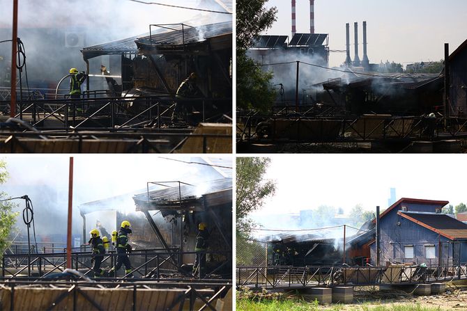 Požar ispod mosta na Adi, požar splav Ada Požar ispod mosta na Adi, požar splav Ada
