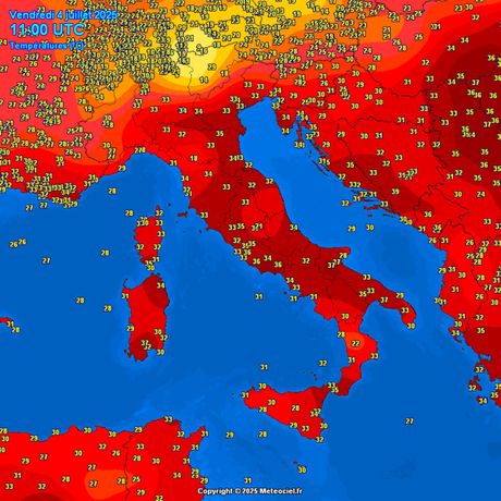 Temperature vazduha u podne Temperature vazduha u podne