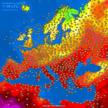 Temperature vazduha u podne Temperature vazduha u podne
