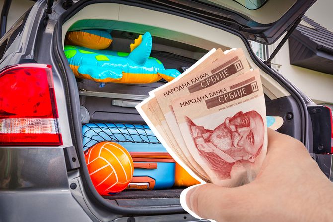 Auto, stvari, putovanje, novac, dinari Auto, stvari, putovanje, novac, dinari