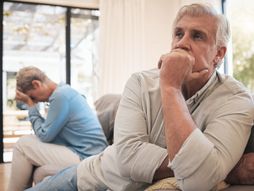 Stariji bračni par, svađa, ilustracija