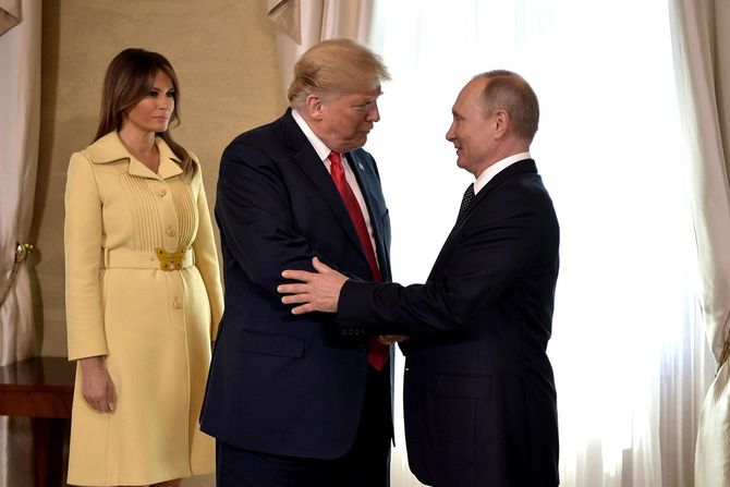 Vladimir Putin, Donald Trump, Melania Trump Vladimir Putin, Donald Trump, Melania Trump
