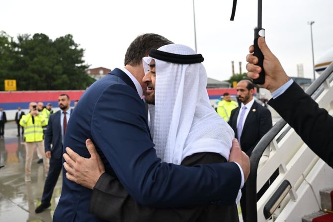 Aleksandar Vučić,  predsednik Ujedinjenih Arapskih Emirata Mohamed bin Zajed al Nahjan