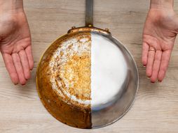 rđa, posuđe, ribanje, tiganj, šerpa