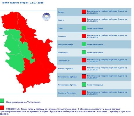 Prognoza jutro 22. jul Prognoza jutro 22. jul
