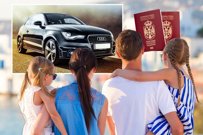 Porodica letovanje, pasoš Srbije, Audi, kola Porodica letovanje, pasoš Srbije, Audi, kola