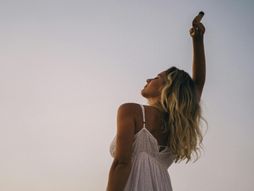 žena, leto, plaža, miris, zalazak sunca