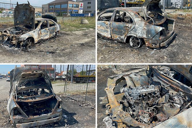 Zapaljen automobil, Leštane