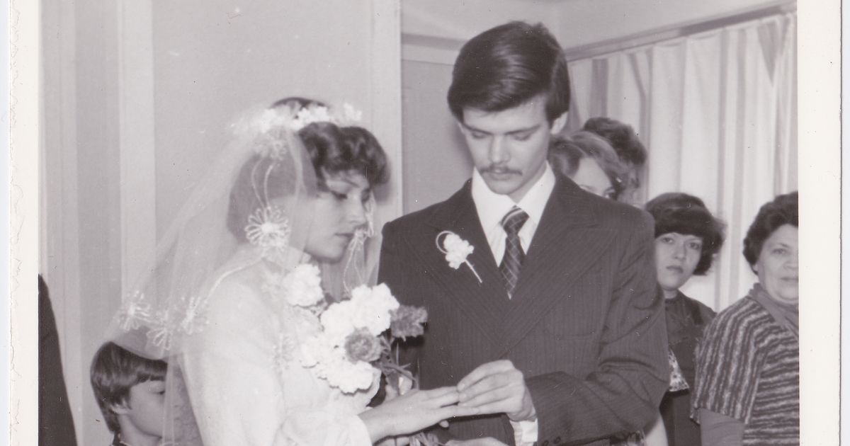 I found a picture of my grandmother at her wedding from old Yugoslavia. Because of this, they were happier than us