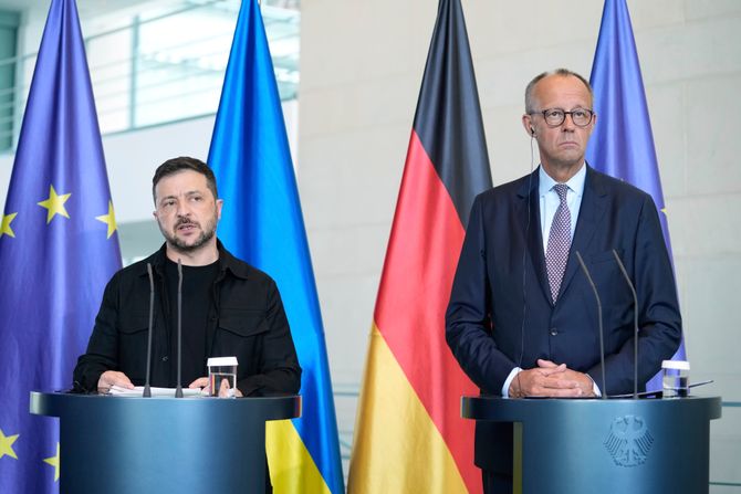 Volodimir Zelenski i Fridrih Merc Volodimir Zelenski i Fridrih Merc