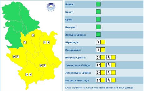 Žuti meteo alarm 18. avgust 2025. Žuti meteo alarm 18. avgust 2025.