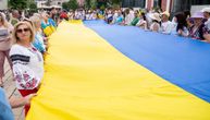 PRAZNIK Cetinje u bojama Ukrajine: Razvijena plavo-žuta zastava dugačka 34 metra