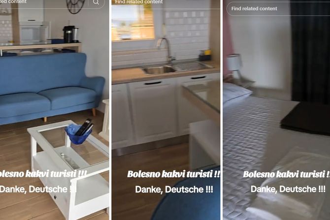 Turisti čišćenje kuče