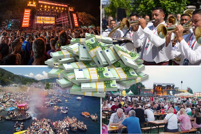 Festivali Exit, Beer fest i Guča i Drinska regata, evri
