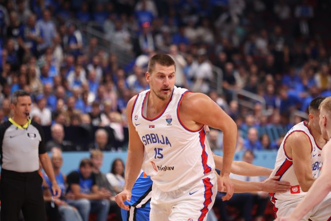 Nikola Jokić, Srbija - Estonija, Eurobasket 2025 Riga, košarka, košarkaši Srbije Nikola Jokić, Srbija - Estonija, Eurobasket 2025 Riga, košarka, košarkaši Srbije