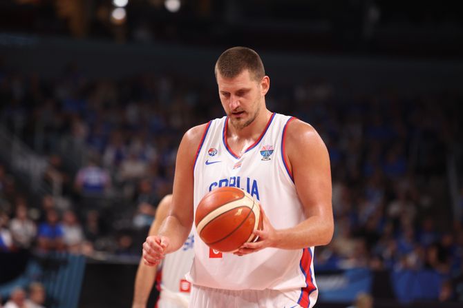 Nikola Jokić, Srbija - Estonija, Eurobasket 2025 Riga, košarka, košarkaši Srbije Nikola Jokić, Srbija - Estonija, Eurobasket 2025 Riga, košarka, košarkaši Srbije