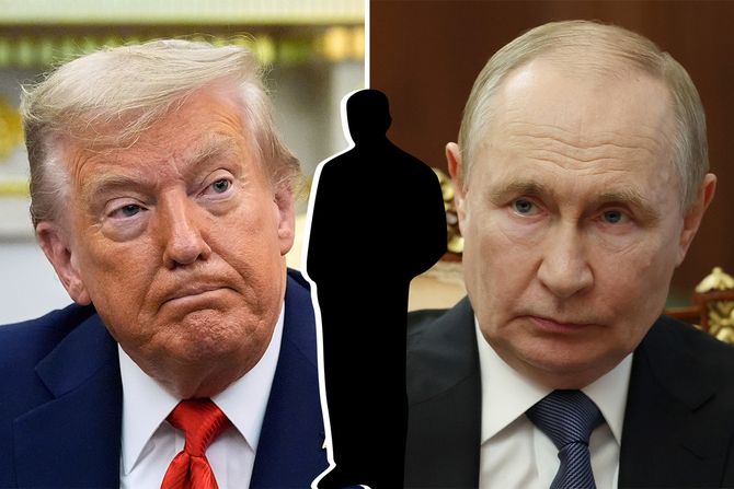 Donald Tramp, Vladimir Putin, silueta čoveka Donald Tramp, Vladimir Putin, silueta čoveka