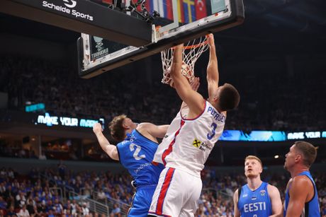 Filip Petrušev, Srbija - Estonija, Eurobasket 2025 Riga, košarka, košarkaši Srbije Filip Petrušev, Srbija - Estonija, Eurobasket 2025 Riga, košarka, košarkaši Srbije