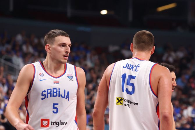 Nikola Jović, Nikola Jokić, Košarkaška reprezentacija Srbije, Eurobasket 2025, Riga Nikola Jović, Nikola Jokić, Košarkaška reprezentacija Srbije, Eurobasket 2025, Riga