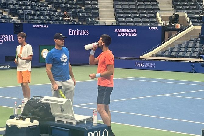 Novak Đoković, trening na US Openu Novak Đoković, trening na US Openu