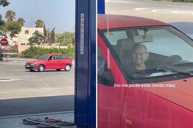 baka vozi auto