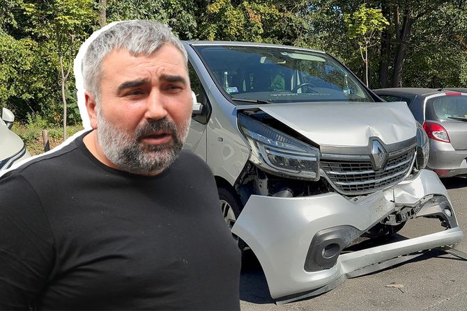 Kombi u kojem je Miki Đuričić doživeo nesreću Kombi u kojem je Miki Đuričić doživeo nesreću