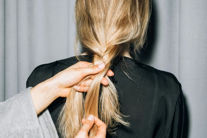 kosa, pramenovi, leđa, devojka kosa, pramenovi, leđa, devojka