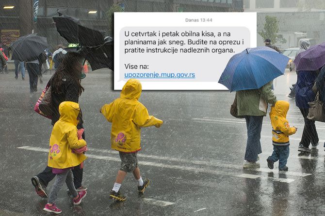 MUP upozorenje za pljusak