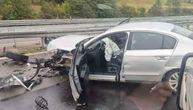 Stravična nesreća na auto-putu Miloš Veliki: Automobil sleteo s kolovoza, jeziva fotografija sa lica mesta
