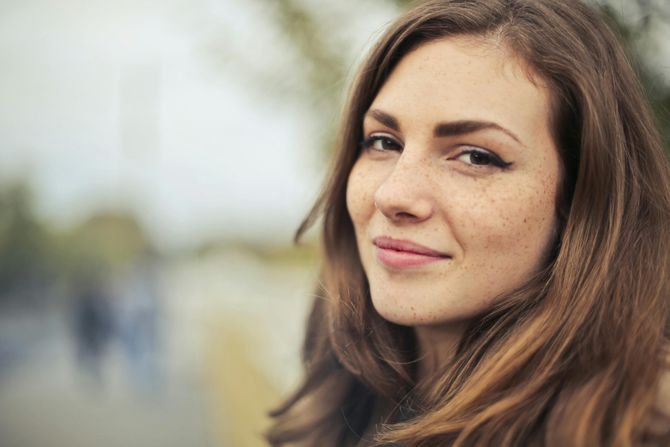 žena, profil, portret