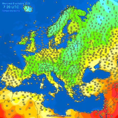 Satelitska slika i trenutne temperature vazduha Satelitska slika i trenutne temperature vazduha