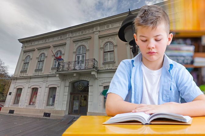 Biblioteka grada Beograda, dete čita knjigu Biblioteka grada Beograda, dete čita knjigu