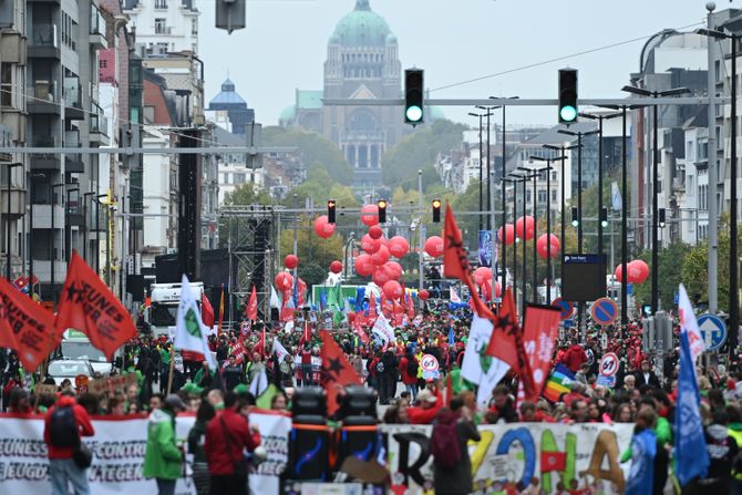 Belgija Brisel generalni štrajk Belgija Brisel generalni štrajk