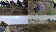 Dvoje mrtvih, 80 povređenih, prve slike s mesta tragedije: Prevrnuo se autobus kod S. Mitrovice, vozio radnike