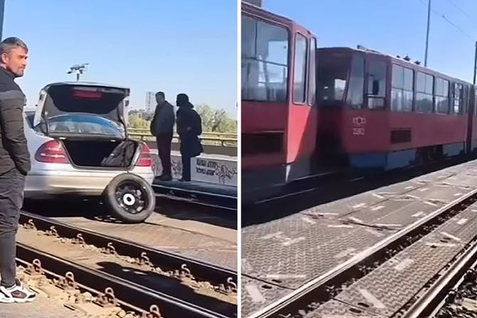 Most na Adi, šine, tramvaj, vozio po šinama