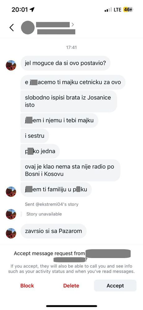 Pretnje, Novi Pazar, Bojat Pretnje, Novi Pazar, Bojat
