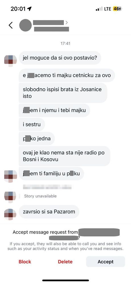 Pretnje, Novi Pazar, Bojat