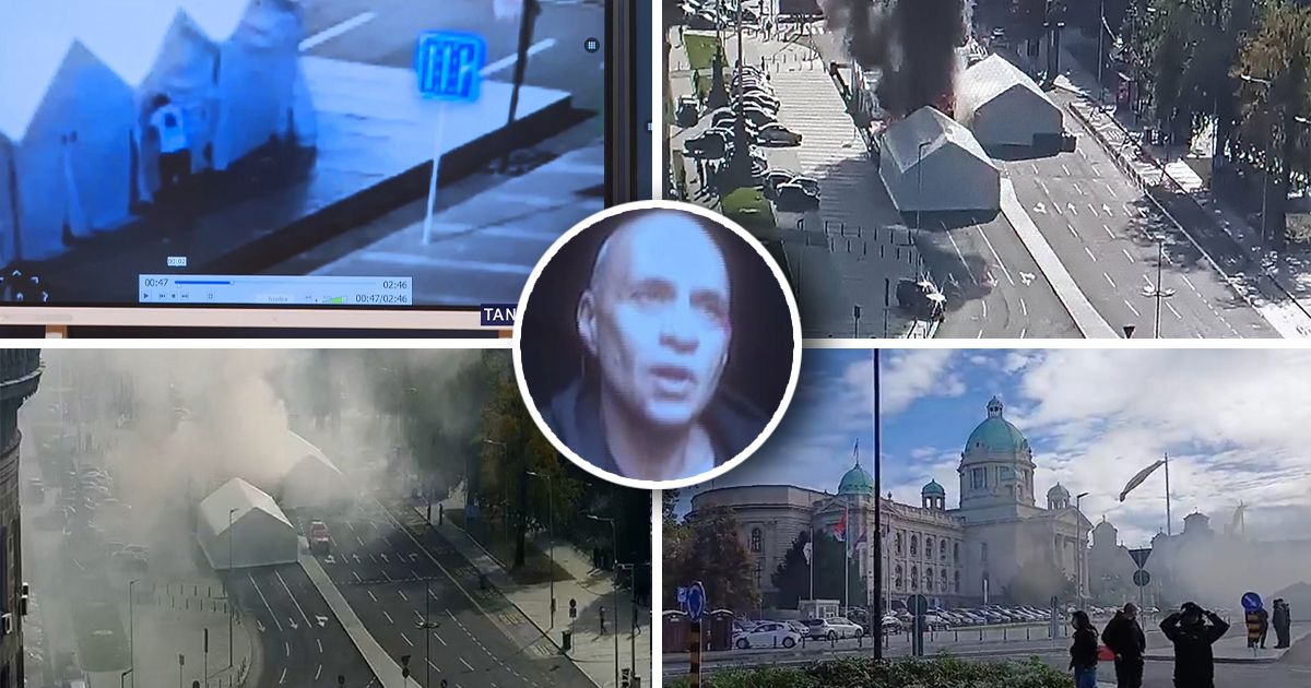 Vladan Anđelković ispalio hice i zapalio šator ispred Skupštine: Tužilaštvo razmatra da li je reč o terorizmu - Vesti - Telegraf.rs