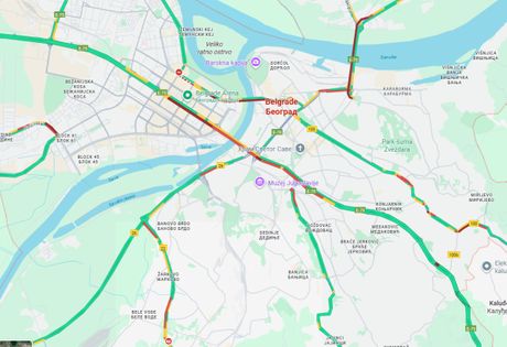 Mapa beograd gužva 22.10.2025. Mapa beograd gužva 22.10.2025.