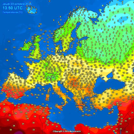 Današnje temperature vazduha Današnje temperature vazduha