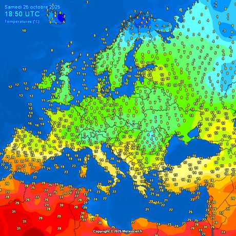 Trenutne temperature vazduha i padavine Trenutne temperature vazduha i padavine