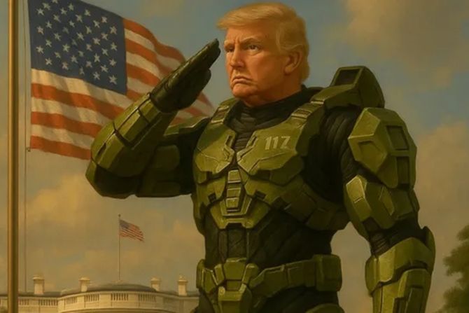 Donald Tramp kao Master Chief iz Halo Donald Tramp kao Master Chief iz Halo